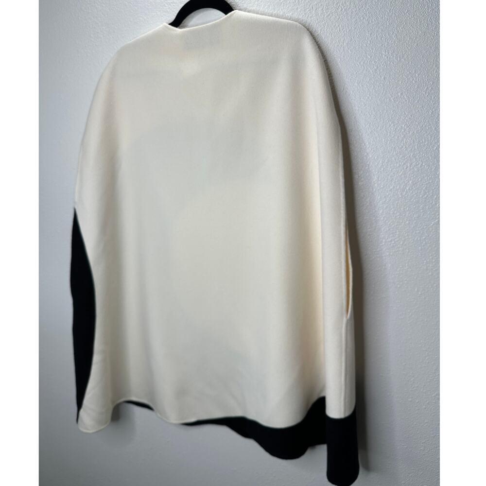 NWT Valentino Cream & Black Wool Cashmere Blend Cape 44 / 8 - Picture 7 of 16